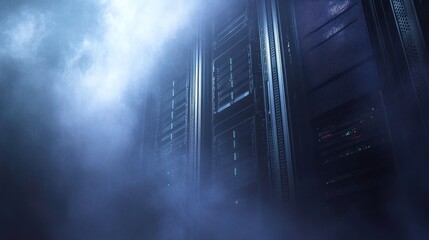 Poster - Digital Server Installation with Soft Light Effects