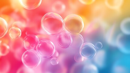 Poster - Colorful bubbles floating in a vibrant background, creating a playful and cheerful atmosphere.