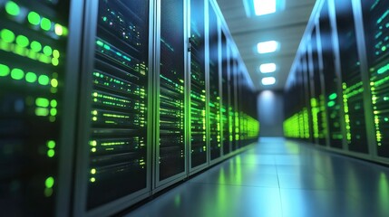 Aufkleber - High-Tech Server Center with Fiber Optic Glow