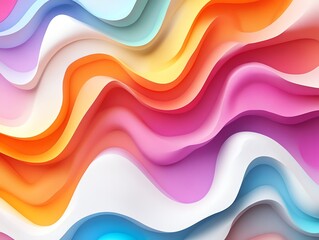 Poster - Vibrant, wavy abstract design featuring layered colors and smooth curves.