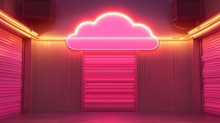 Poster - Neon Cloud Storage Room in Ambient Light