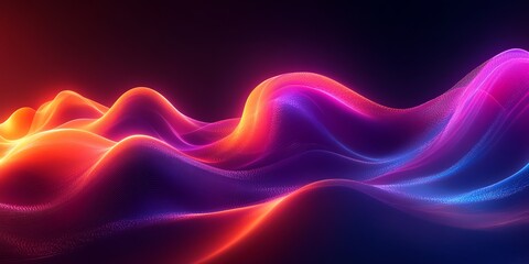 Poster - Abstract waves of light in vibrant colors, creating a dynamic, flowing visual effect.