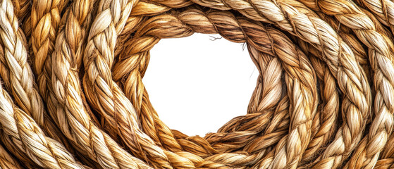 Poster - Coiled Natural Fiber Rope Close-Up