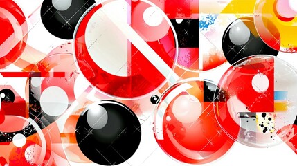 Wall Mural - Abstract Colorful Circles and Shapes with Dynamic Patterns