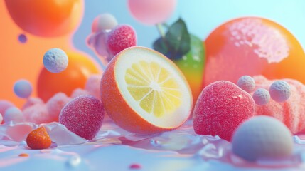 Poster - Fresh and Vibrant Fruit Composition with Modern Design
