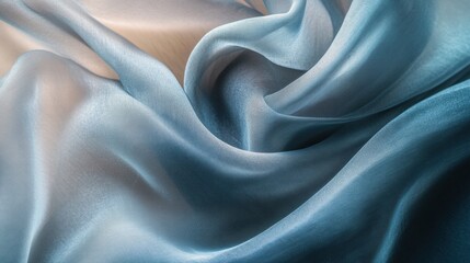 Leinwandbilder - Luxurious silk fabric with copy space perfect for creating elegant designs and layouts in a stylish mock up setting. Generative AI