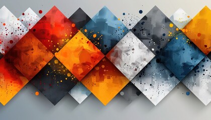 Wall Mural - Abstract bright gradient geometric shape background. 