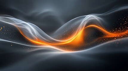 Poster - A dynamic abstract representation of flowing light and energy in a dark background.