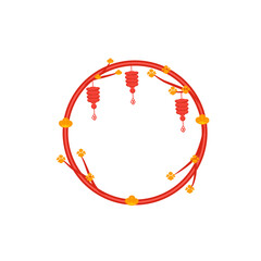 Wall Mural - chinese new year circle frame decoration