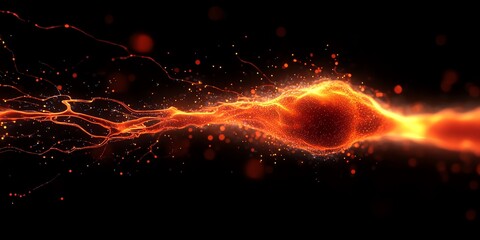 Poster - A vibrant, glowing stream of energy resembling a fiery neural pathway.