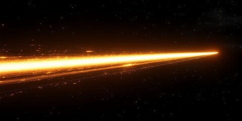 Poster - A vibrant orange beam of light travels through a dark space, suggesting movement and energy.