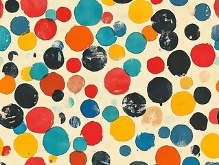 Poster - A vibrant pattern of colorful circles on a light background, showcasing playful design elements.