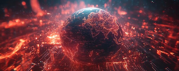 Poster - Earth connected by a global digital network