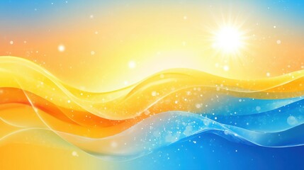 summer abstract background. featuring bright yellows, blues, and greens. highlighting warmth, fun, a