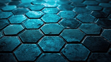 Wall Mural - Hexagonal tile flooring