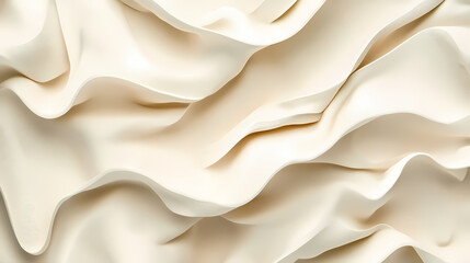 Wall Mural - Creamy Waves: Abstract Texture of Draped Fabric 