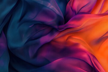Fototapete - Luxurious silk fabric in vibrant colors with ample copy space for creative design and text placement. Generative AI