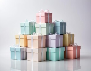 Wall Mural - gift boxes with ribbon