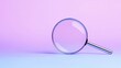 © CoreVisuals - economic stability forecast concept. Magnifying glass on a gradient background in pastel colors.