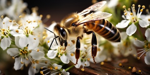 Wall Mural - bee on a flower