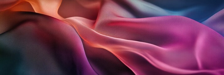 Poster - Luxurious silk fabric draping elegantly across a soft surface with ample copy space for text or creative designs. Generative AI