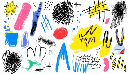 Poster - Abstract colorful shapes and patterns for creative design purposes.
