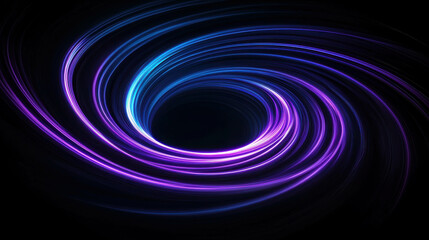 Poster - Abstract Swirling Blue and Purple Light Trails on a Dark Background