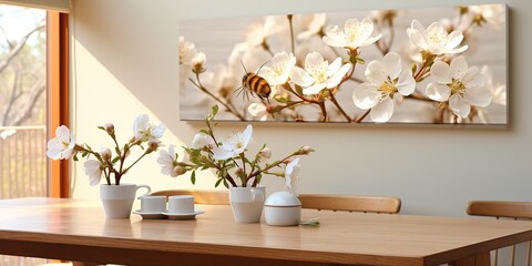 Wall Mural - flowers in a vase on a table