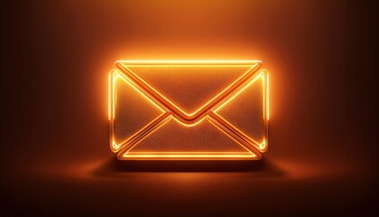 Poster - A glowing, neon-styled envelope symbolizing digital communication and messages in a dark ambiance.