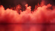© suldev - Fantastic red smoke. Magic smoke. Smog cloud on podium or stage. Fog vapor over ground or water surface, magic haze