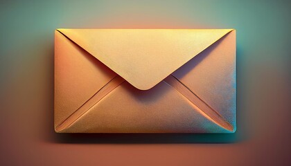 Poster - A stylized envelope glows with a metallic sheen, set against a gradient background, evoking themes of communication and digital interaction.