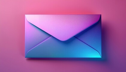 Poster - A colorful, gradient envelope rests on a vibrant background, blending shades of pink and blue, creating a modern and artistic aesthetic.