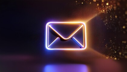 Poster - A glowing envelope icon against a dark background, symbolizing digital communication and connectivity.
