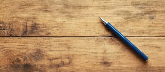 Poster - Business Growth Strategy Concept with Pen on Wooden Surface and Empty Space for Ideas or Plans