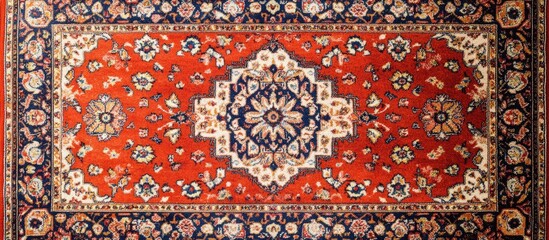 Poster - persian carpet textures aerial view with blank area for text or logo placement