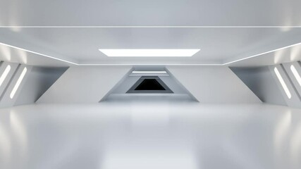 Poster - Futuristic Minimalist Interior Space 3d looping render animation