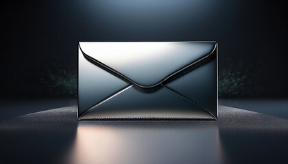 Poster - A sleek black envelope illuminated in a dark setting, symbolizing communication, mystery, or messages.