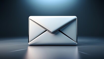 Poster - A sleek, modern envelope rests on a dark surface, illuminated by soft light, symbolizing communication and digital correspondence.