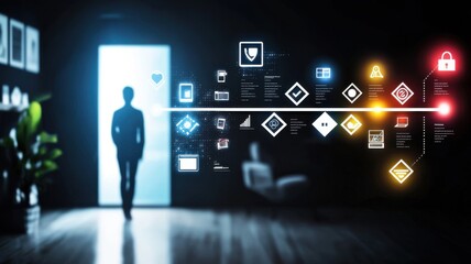 Poster - Digital security insights exploring technology and cybersecurity in a modern office environment