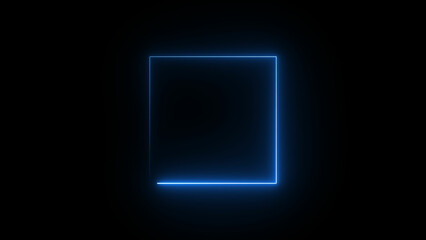 Wall Mural - Abstract neon line rectangle icon illustration background 4k.