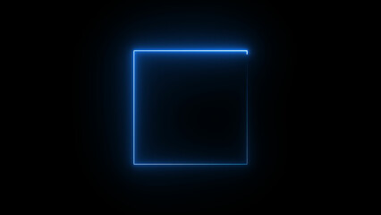 Wall Mural - Abstract neon line rectangle icon illustration background 4k.