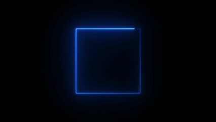 Wall Mural - Abstract neon line rectangle icon illustration background 4k.