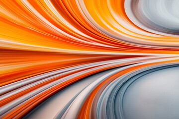 Poster - Dynamic Flow of Orange and Gray Abstract Lines with a Fluid Artistic Feel