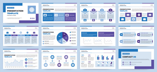 Wall Mural - modern presentation slide templates. infographic elements template set for web, print, annual report