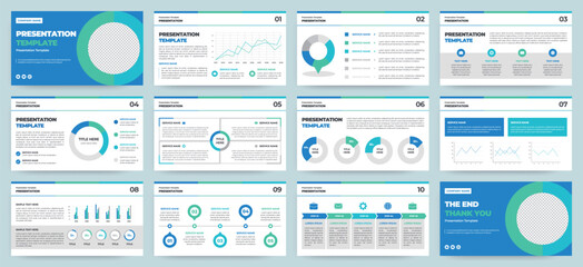 Wall Mural - modern presentation slide templates. infographic elements template set for web, print, annual report