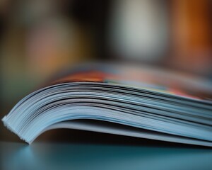 Poster - Close-up of a magazine's pages, showcasing the texture and color of the paper.