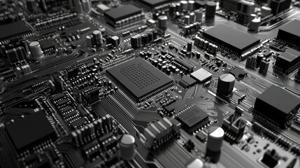 Poster - Abstract Circuit Board Electronics Concept Semiconductor Circuit connection, modern system, AI system, artificial intelligence mechanism