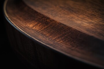 Poster - Close-up of rich, dark brown wood grain, showcasing texture and craftsmanship.