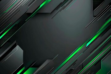 Poster - This vector illustration features a gradient green-black circuit board background, highlighted by an abstract technology pattern resembling interconnected circuitry.