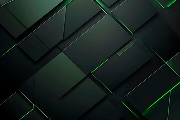 Poster - This vector illustration features a gradient green-black circuit board background, highlighted by an abstract technology pattern resembling interconnected circuitry.